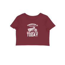 Load image into Gallery viewer, Tomorrow is mystery ride and live today - Women&#39;s Crop Top
