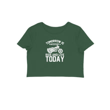 Load image into Gallery viewer, Tomorrow is mystery ride and live today - Women&#39;s Crop Top
