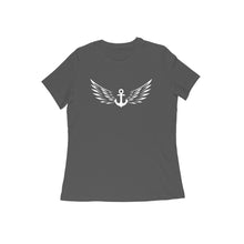 Load image into Gallery viewer, Anchor with wing - Women&#39;s Half Sleeve Round Neck T-Shirt
