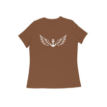 Load image into Gallery viewer, Anchor with wing - Women&#39;s Half Sleeve Round Neck T-Shirt
