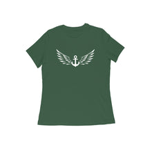 Load image into Gallery viewer, Anchor with wing - Women&#39;s Half Sleeve Round Neck T-Shirt
