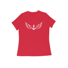 Load image into Gallery viewer, Anchor with wing - Women&#39;s Half Sleeve Round Neck T-Shirt

