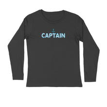 Load image into Gallery viewer, Captain (Waviform Typo) - Men&#39;s Full Sleeve Round Neck T-shirt
