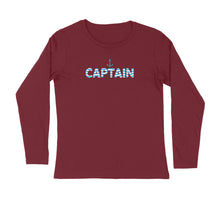 Load image into Gallery viewer, Captain (Waviform Typo) - Men&#39;s Full Sleeve Round Neck T-shirt
