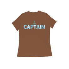Load image into Gallery viewer, Captain (Waviform Typo) - Women&#39;s Half Sleeve Round Neck T-shirt
