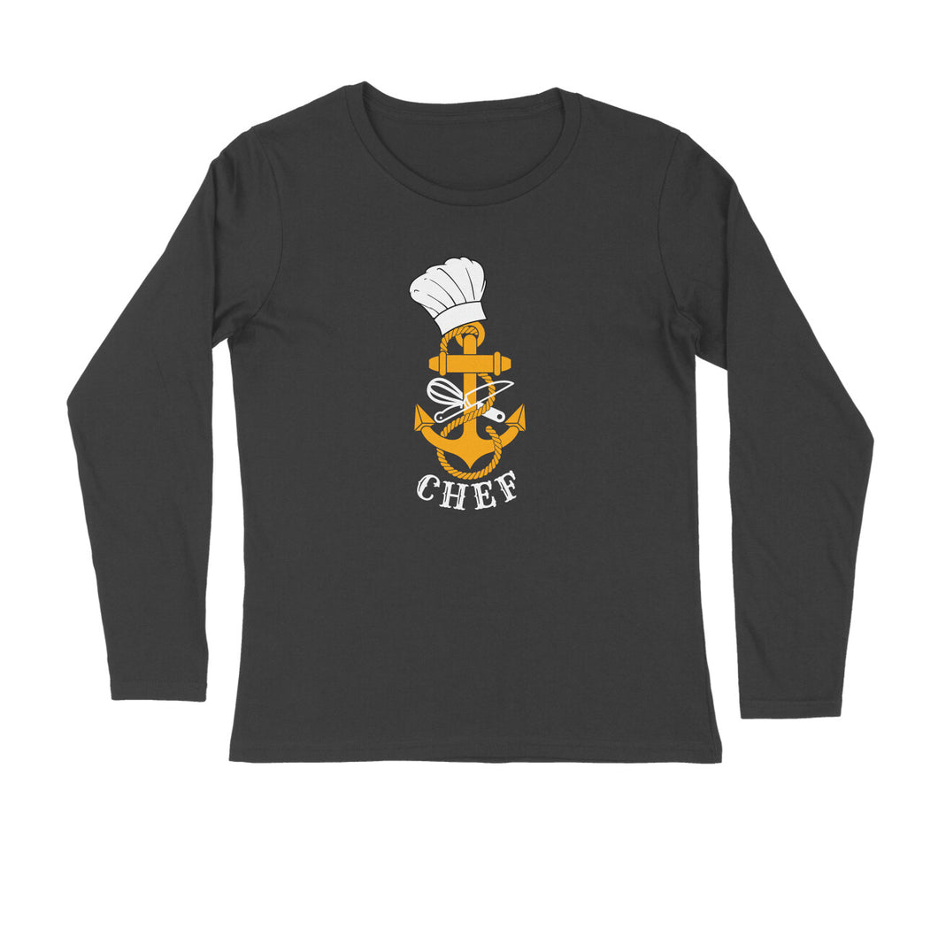 Chef Logo - Men's Full Sleeve Round Neck T-shirt